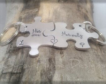 personalised keyring jigsaw puzzle keyring personalized keychain couples gift anniversary gift wedding gift puzzle piece keyring