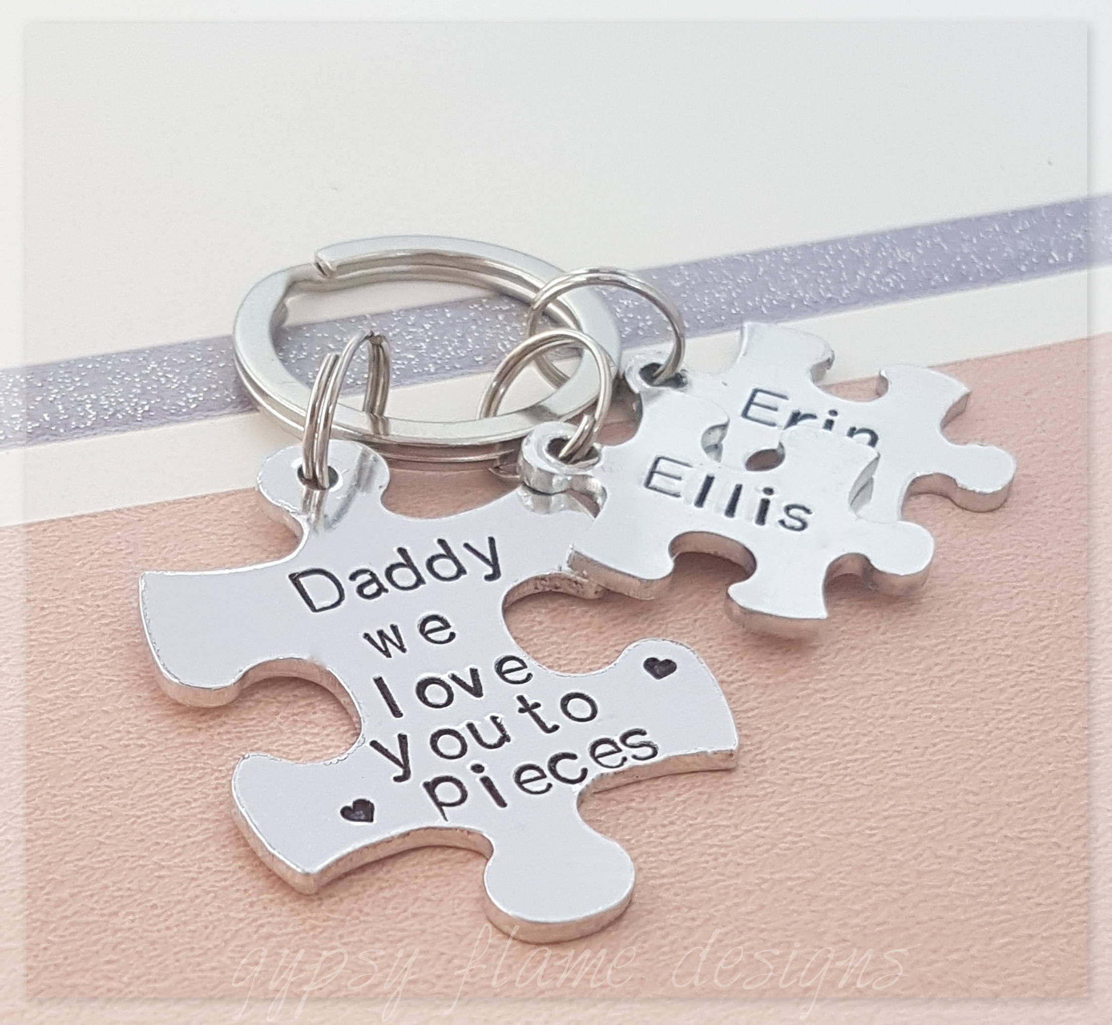 Puzzle piece keyring gift for dad daddy keyring jigsaw Etsy