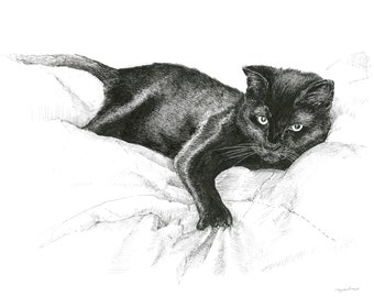 cat sketches etsy