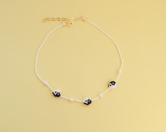 Yin Yang pearl choker necklace for women with beads Summer jewelry Handmade