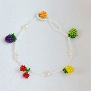 Braccialetto di perline per donna Charms misti di frutta Perline lime, ciliegia, limone, prugna, arancia, regalo per lei immagine 4