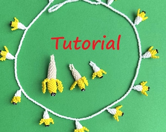 Beads tutorial /pattern / PDF Fruits banana 3D  choker three different sizes and a necklace