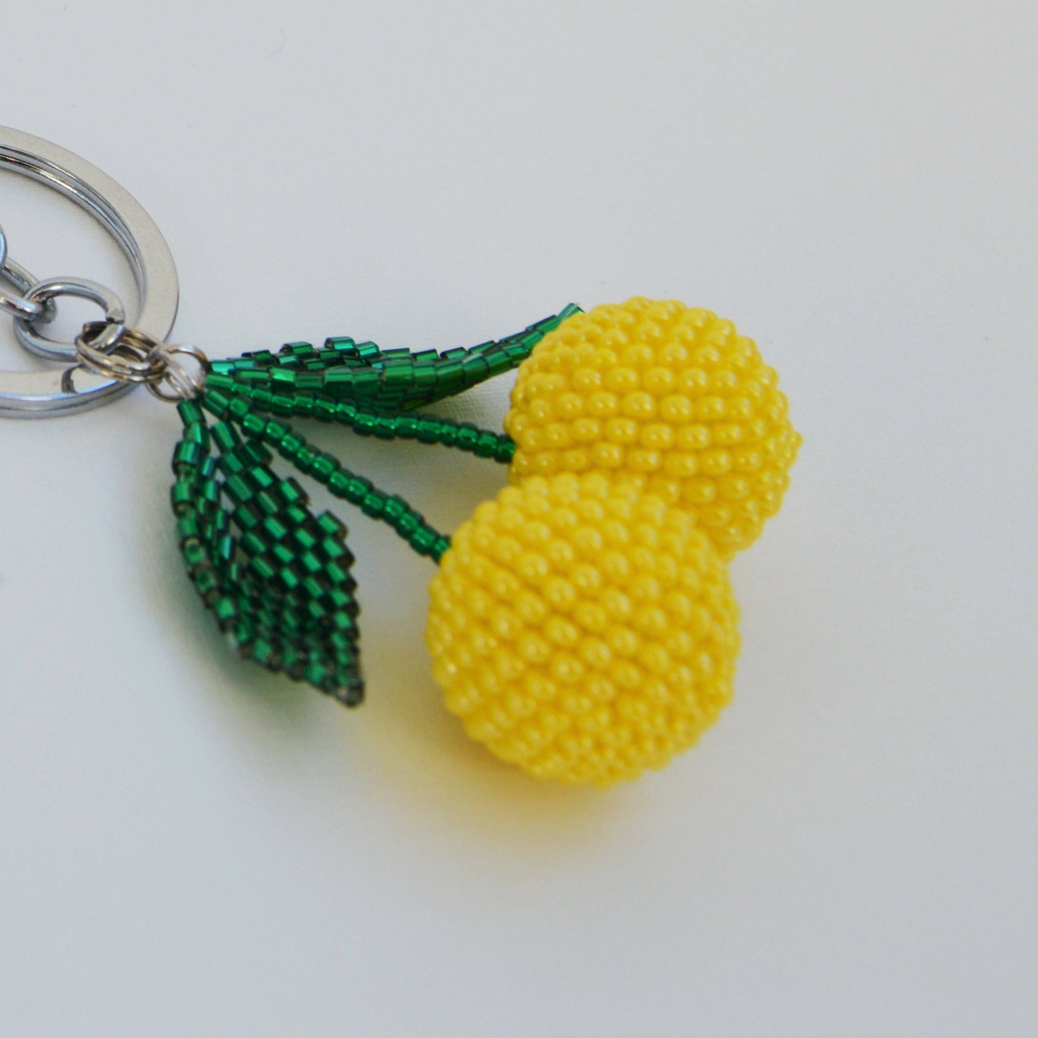 Bag Charm Chain Beaded Purse Charm Yellow Key Chains for Women Etsy