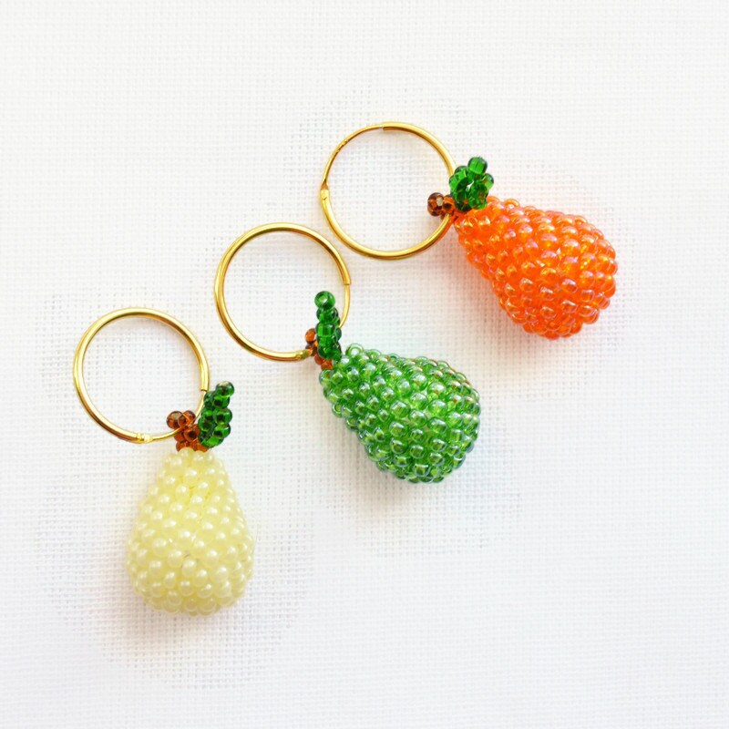 Beaded fruit earrings deals