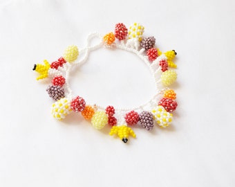 Fruit Beaded Bracelet for women with charms fruit jewelryTutti Frutti Beads bracelets fruits