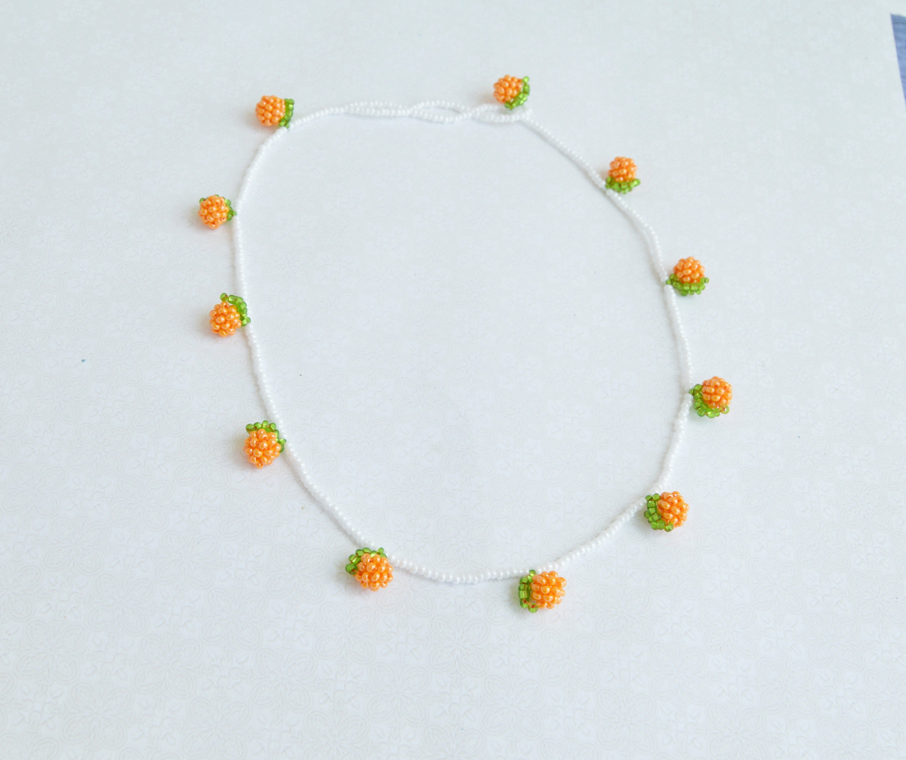 Tiny Orange Beads necklace for women fruit necklace choker Etsy