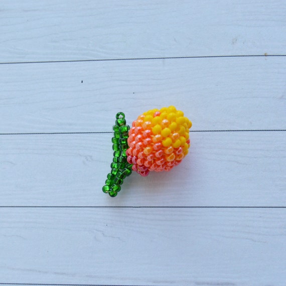 Handmade Beading Fruit Beads /earrings charms for jewelry making /Beaded Jewielry Findngs/ Beaded earrings / mango dragon fruit