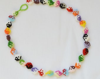 Yin yang multicolored Beads choker necklace  for women