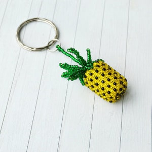 Pineapple Rear view mirror charm Car accessories for woman fruit Gold Pineapple gifts Key chain Car charm decor boss lady gifts double yellow