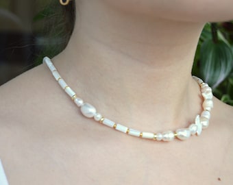 Pearl beaded choker necklace pearls jewelry for women necklace handmade