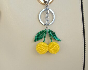 1 portachiavi a forma di limone, per uomo e donna, creativo con strass a forma di frutta e limone, portachiavi in metallo, ciondolo per borsa, zaino, auto, gioielli regalo, Giallo, taglia unica