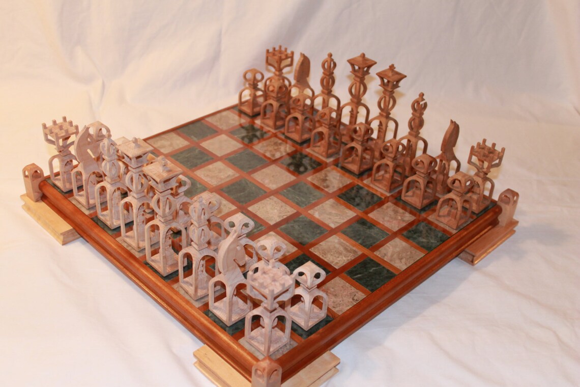 Scroll Saw Pattern Advanced Chess Set Etsy