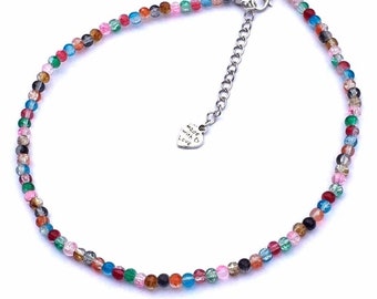 Rainbow Summer Choker Necklace festival accessory