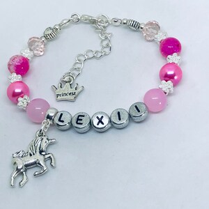 Personalised girls Unicorn Bracelet image 3