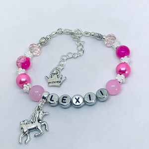 Personalised girls Unicorn Bracelet image 6