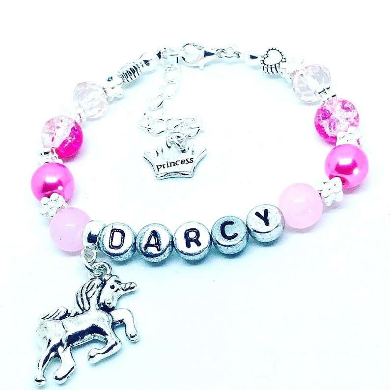 Personalised girls Unicorn Bracelet image 1