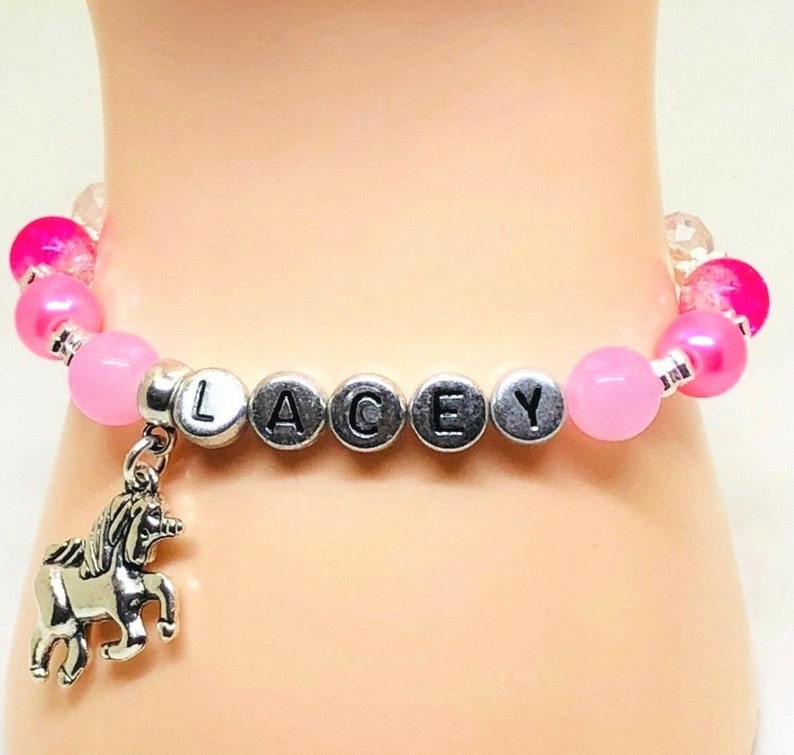 Personalised girls Unicorn Bracelet image 2