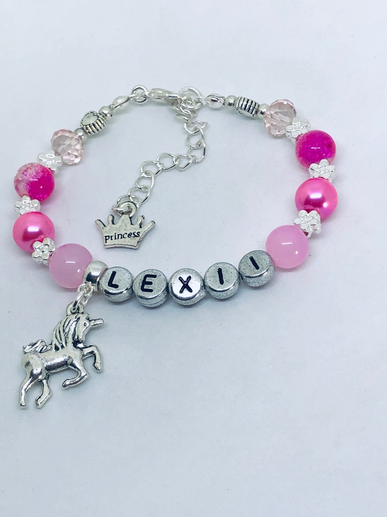 Personalised girls Unicorn Bracelet image 3