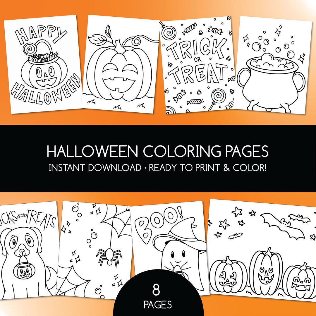 Halloween Coloring Pages - Etsy