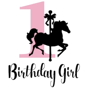 Ein Jahr Geburtstag Karussell Pferd Design, SVG-Datei, Geburtstag Theme Design