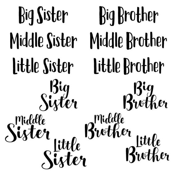 Big Sister Big Brother SVG Designs, Little Sister Little Brother