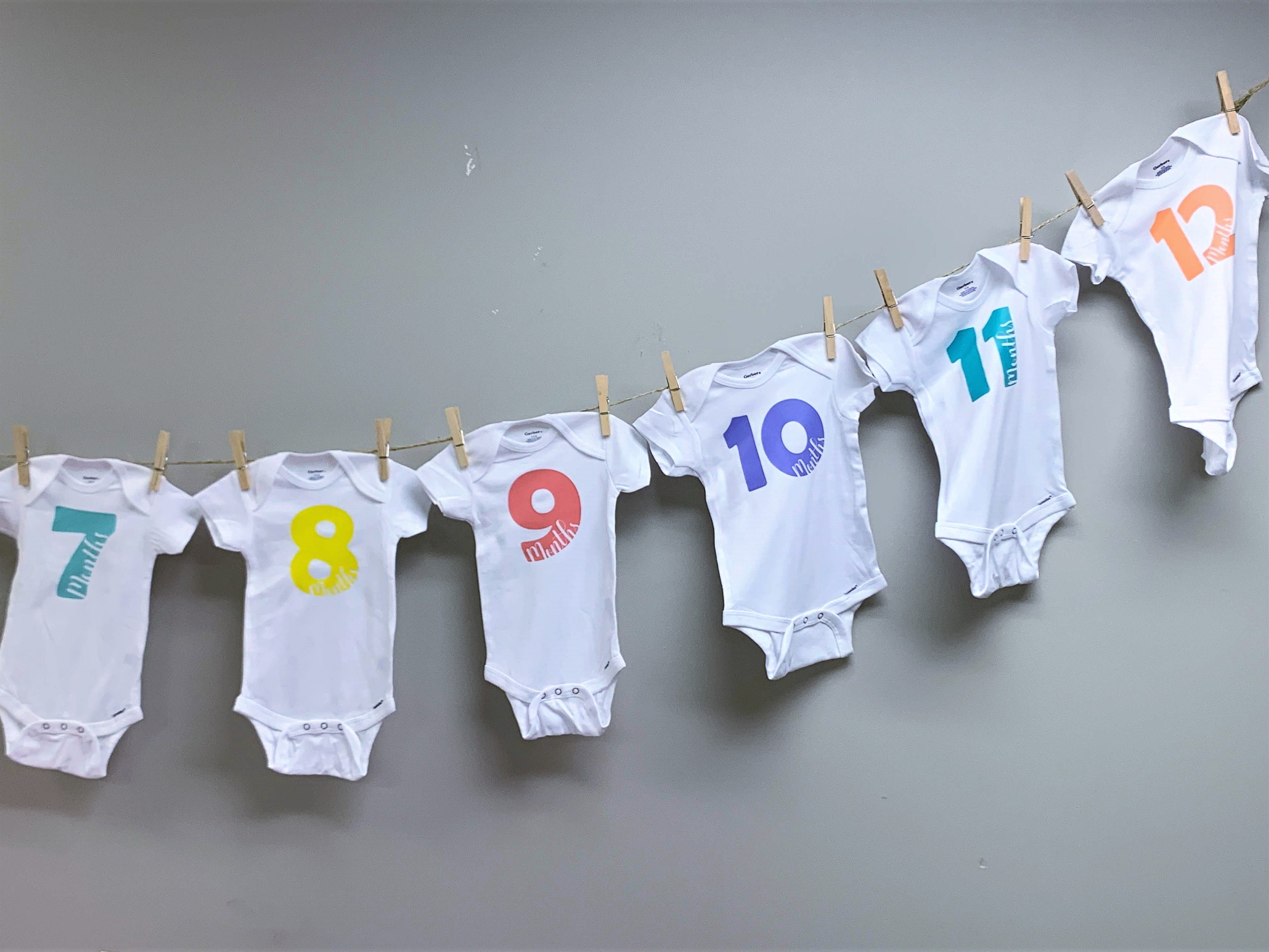 12 Month Onesie SVG Designs, Baby Monthly Designs - Etsy