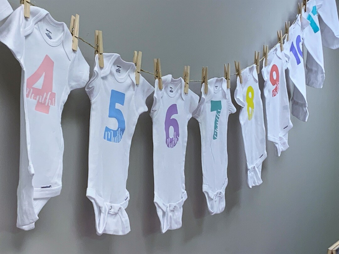 12 Month Onesie SVG Designs, Baby Monthly Designs - Etsy