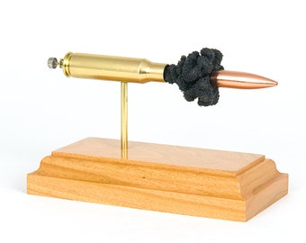 308 Win / 7.62x51mm with Sierra Match HPBT or A-Max or Bronze Point or Barnes TTSX -- Expanded inert ammo desk office model display