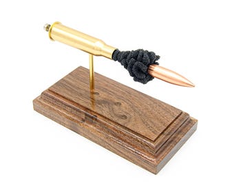 7.62x54R MÄSSINGSHUL 174gr HPBT - Exploderade Patroner Display - Militär Gevärsdekor - Mosin Nagant Ballistik Gåva - Samlarbordskonst