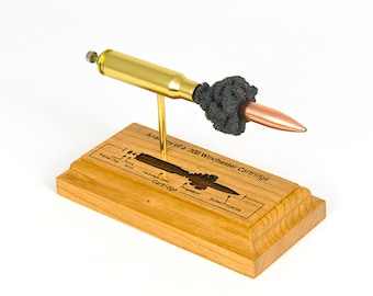Anatomy of a 308 Winchester Cartridge Display - Engraved Diagram Base Model - Hunting and Ballistics Educational Gift