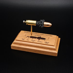 Anatomie einer 9 mm Luger Patrone - Gravierte Basis explodierte Ammo Modell - Ballistisches Geschenk für Sammler & Schützen