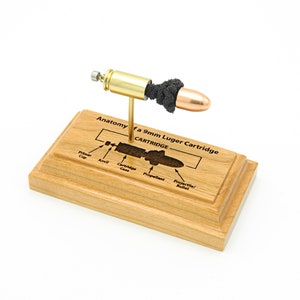 Anatomy of a 9mm Luger Cartridge -- Pick Your Bullet -- Expanded ammo of a pew model bullet display training aid nra firearms instructor