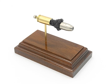 Bala de punta hueca Luger Winchester SilverTip de 9 mm y 147 g: modelo de cartucho policial expandido, ayuda visual para entrenamiento o accesorio de escritorio para armas de fuego.