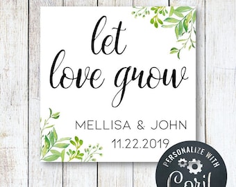 Let Love Grow Succulent Wedding Favors Let Love Grow Favor Tags succulent favor tags for plants favor tags printable wedding favor tags