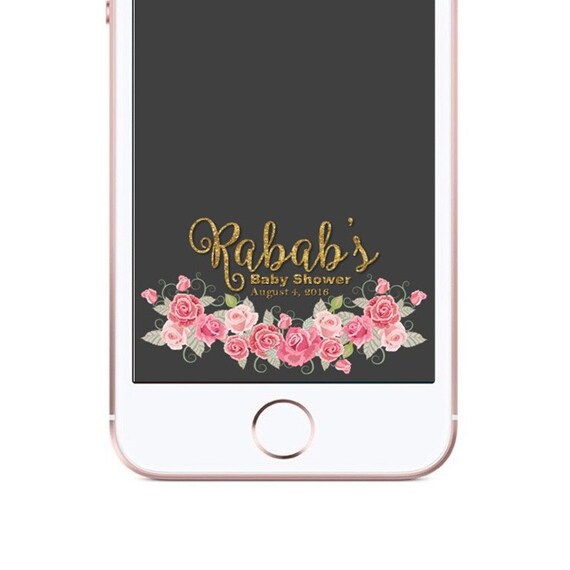 Pink Flowers Shower Decor Geofilter Snap Filter