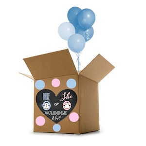 Waddle it Be Gender Reveal Box Heart Sign, Penguins Gender Reveal Idea, Gender Reveal Party Decoration, Gender Reveal Waddle it Be Printable