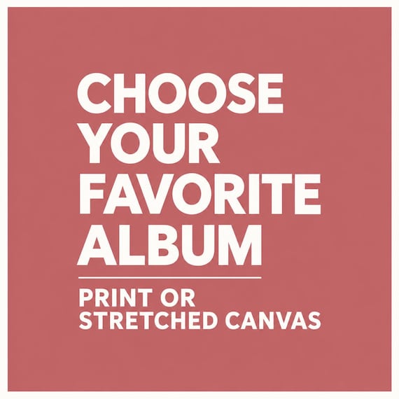 Custom Album Cover Art Print or Stretched Canvas - Personalized Music Wall Art