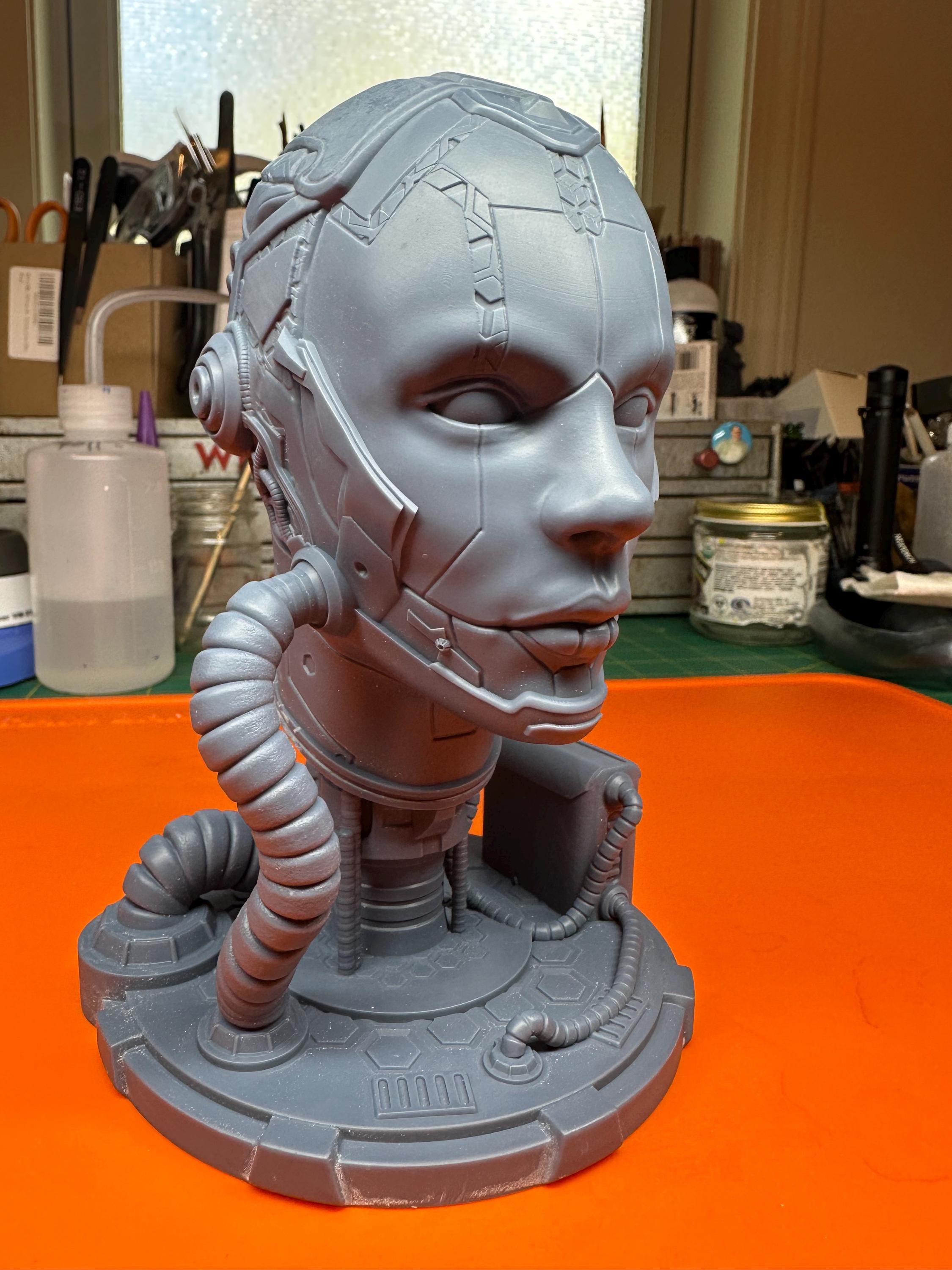 Cyborg Head Bust | Multiple Sizes (S-XL) | Statues & Figures | Robotic ...