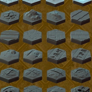 Magnetic Hex Terrain Tiles (76-99) Tabletop, Gloomhaven, DnD, Modular RPG Scenery