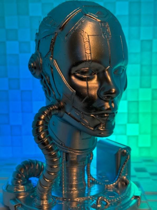 Cyborg Head Bust | Multiple Sizes (S-XL) | Statues & Figures | Robotic ...