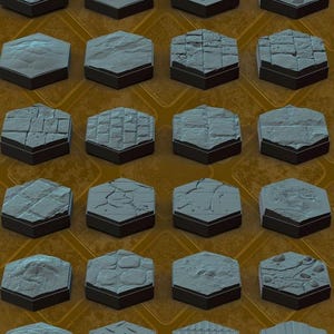 Magnetic Hex Terrain Tiles (100-123) Tabletop, Gloomhaven, DnD, Modular RPG Scenery