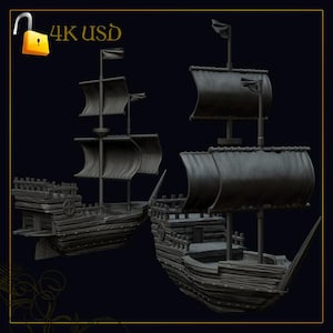 Pirate Ship- Fantasy Terrain, Ruins 3D Prints
