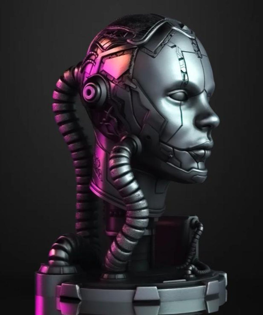 Cyborg Head Bust | Multiple Sizes (S-XL) | Statues & Figures | Robotic ...