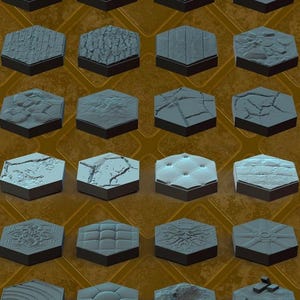 Magnetic Hex Terrain Tiles (52-75) Tabletop, Gloomhaven, DnD, Modular RPG Scenery