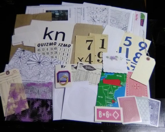Mixed Lot of Junk Journals Ephemera Mixed Media Scrapbook Card Making Some Vintage Papers Cards Il_570xn