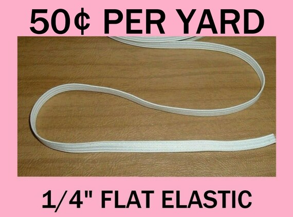 1/4" Inch White Elastic by the Yard, Knitted Flat Stretch Elastic, DIY Mask Ear Straps, Ties, Crafting Sewing Supply, Same Day Shipping Il_570xn