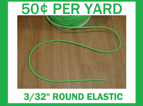 2.5 mm Neon Green 3/32"inch Elastic Cording by the Yard, Decorative, DIY Mask Ear Straps, Loops, Ties, Crafting Sewing Supply, Ready to Ship Il_570xn