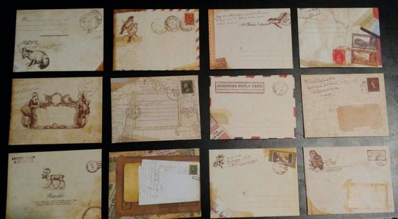 12 Small Mini Vintage Inspired Paper Envelopes Junk Journal Ephemera Decorative Embellishment Happy Mail Swap 3x4 inches Il_570xn
