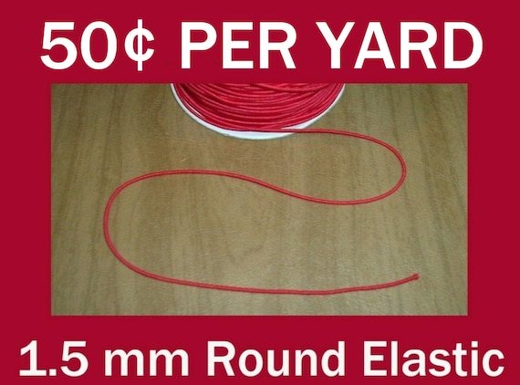 1.5 mm Red Elastic Cording by the Yard, Decorative, DIY Mask Ear Straps, Loops, Ties, Crafting Sewing Supply, Ready to Ship Il_570xn