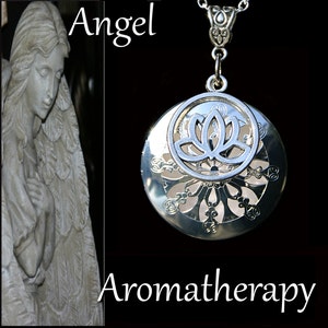 Essential Oil Diffuser Silver Lotus Necklace Young Living Doterra Aromatherapy